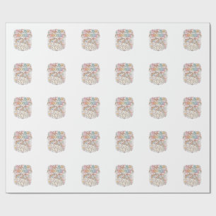 Papel De Presente Unicórnio Paz Amor Unicórnios Adorável Design Veto