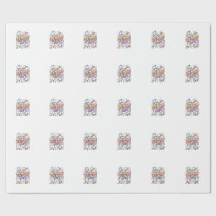 Papel De Presente Unicórnio Skater Unicórnio Tripulação Caprichoso Z