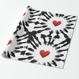 Papel De Presente Unidade Carmesim: 🫳 Design Preto Vermelho ♥️"
