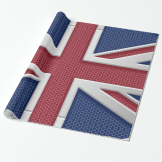 Papel De Presente Union Jack British Flag escovado metal