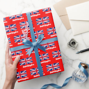Papel De Presente Union Jack Wraping Paper, British Flag, UK Red UK