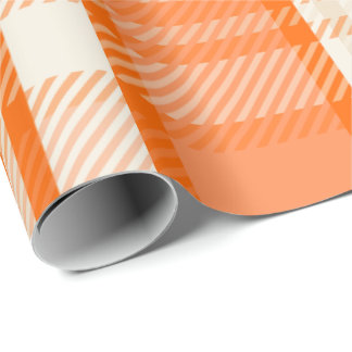 Papel De Presente Unique & Stunning Orange & Cream Color Combo Plaid