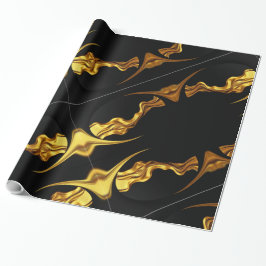 Papel De Presente Unisex Elegance: High-Contrast Black & Gold Artist