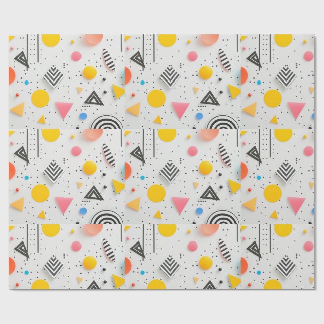 Papel De Presente Upbeat background of shapes and stripes (Aberto)