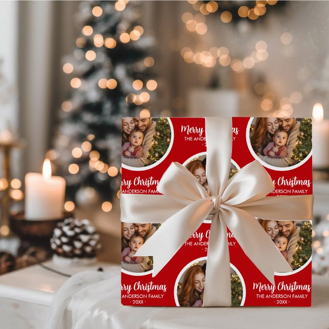 Papel De Presente Upload Picture Personalized Photo & text Christmas (Criador carregado)
