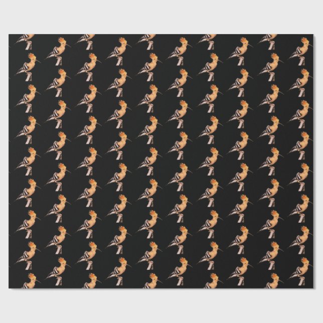 Papel De Presente Upupa epops epops Padrão Cortado (Aberto)