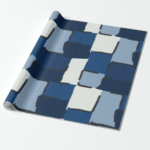 Papel De Presente Urban Geo Geo Cobalt Hero Pattern