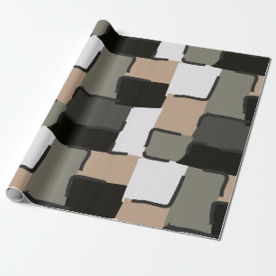 Papel De Presente Urban Geo   Onyx Neutro   Padrão Herói