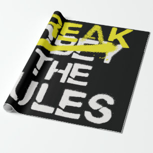Papel De Presente Urban street art break the rules stencil graffiti 
