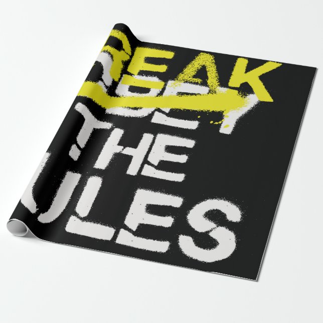 Papel De Presente Urban street art break the rules stencil graffiti  (Desenrolado)