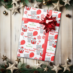 Papel De Presente Ursa de Natal Fofa para Crianças