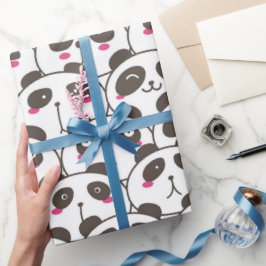 Papel De Presente Ursa Panda Divertida Rabisco