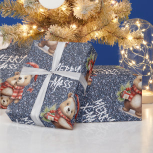 Papel De Presente Ursinho de Natal