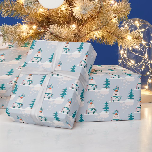 Papel De Presente Ursinho de Natal Ano Novo Fofo  (Feriados)