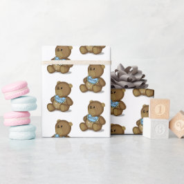 Papel De Presente Ursinho de pelúcia com babador