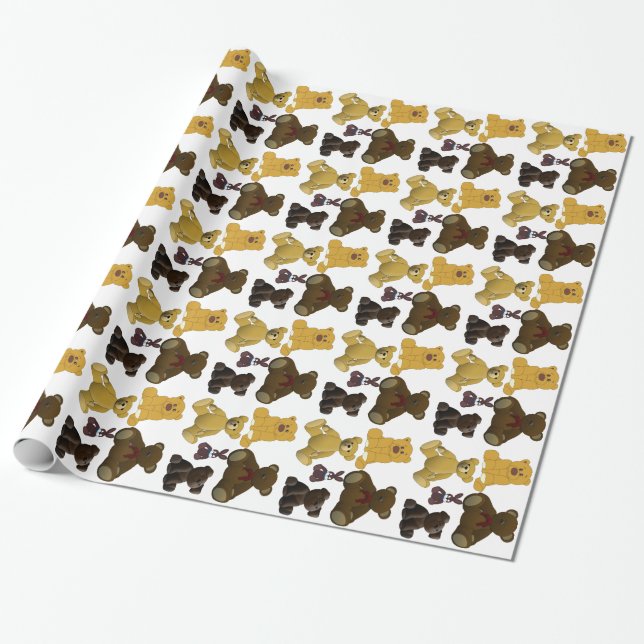 Papel De Presente Ursinhos de pelúcia (Desenrolado)
