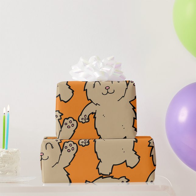 Papel De Presente Urso Adorável Acenando e Sorridente (Criador carregado)
