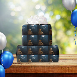 Papel De Presente Urso Bonito Sobre A Lua