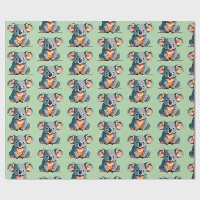 Papel De Presente Urso coala (Aberto)