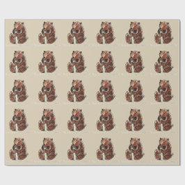 Papel De Presente Urso Contempla Hibernação