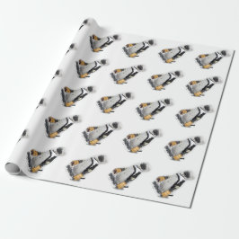 Papel De Presente Urso de Hóquei Vestindo Pinguim