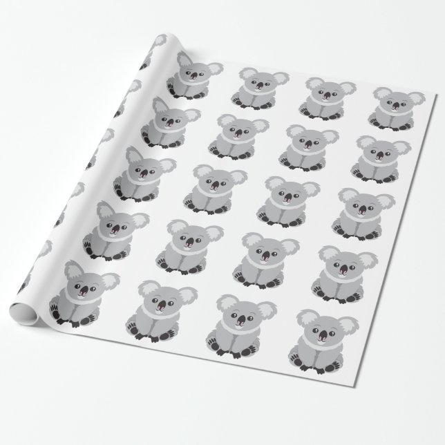 Papel De Presente Urso de Koala bonito (Desenrolado)