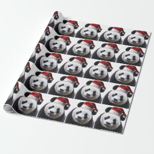 Papel De Presente Urso de panda do Natal