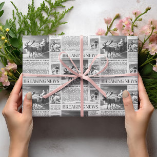Papel De Presente Urso de Papai Noel Jornal de Notícias de Última Ho