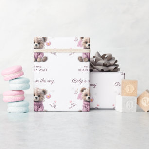 Papel De Presente Urso de pelúcia camisola rosa