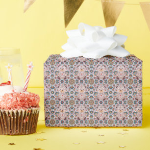 Papel De Presente Urso de pelúcia floral Boho e Mandala Ornamentada