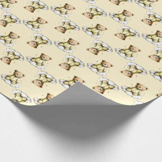 Papel De Presente Urso de Pelúcia Fofo em um Bodysuit com Capuz Amar (Ponta)