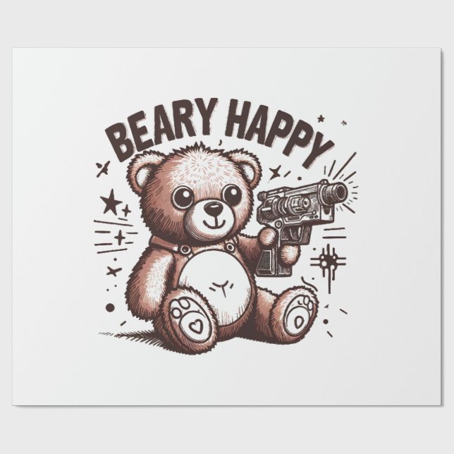 Papel De Presente Urso de Pelúcia Muito Feliz (Aberto)