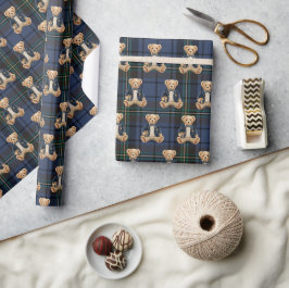 Papel De Presente Urso de pelúcia xadrez Luxo Preppy