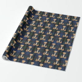 Papel De Presente Urso de pelúcia xadrez Luxo Preppy