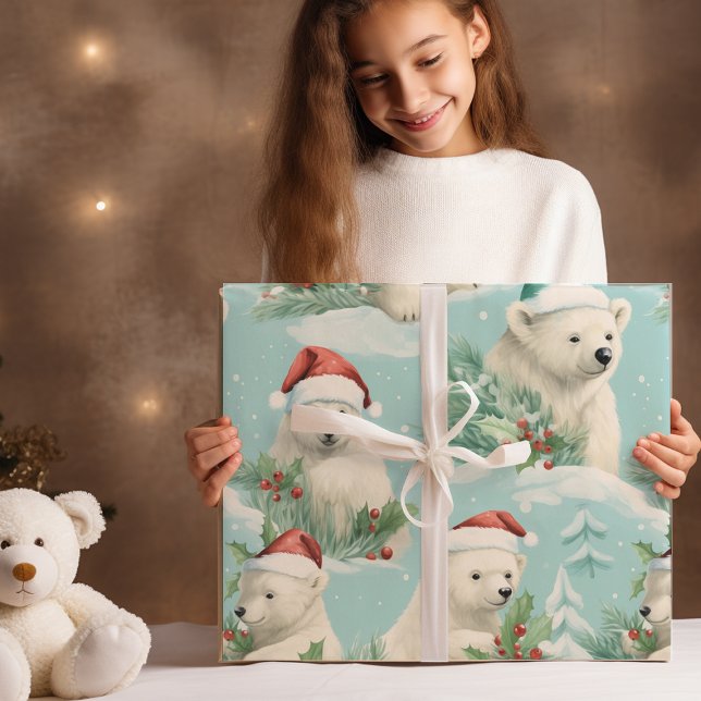 Papel De Presente Urso de Teddy de Natal Bonito Moderno (Criador carregado)
