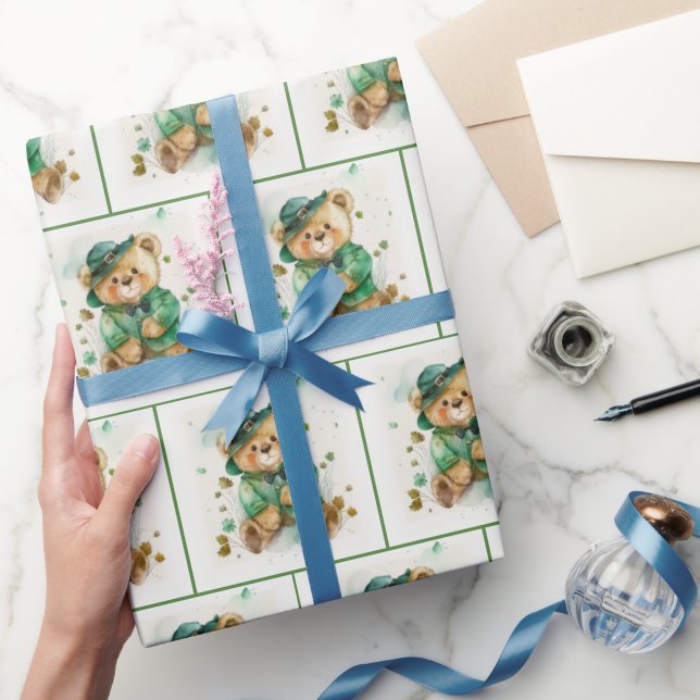 Papel De Presente Urso De Teddy Irlandês (Presentear)