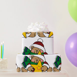 Papel De Presente Urso Estrela