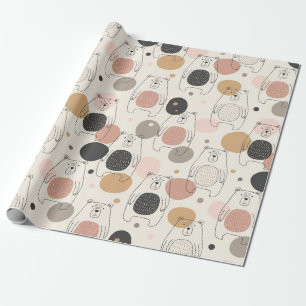 Papel De Presente Urso Fofo - Floresta de Pastéis Suaves (3)