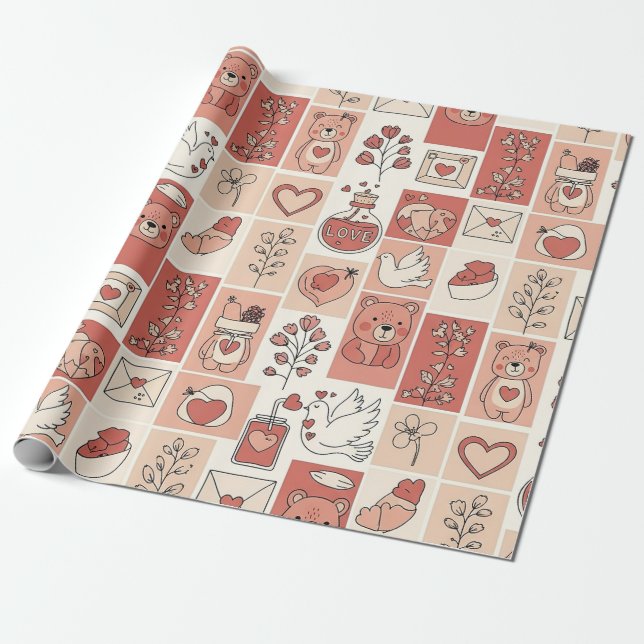 Papel De Presente Urso Fofo - Floresta de Pastéis Suaves (6) (Desenrolado)