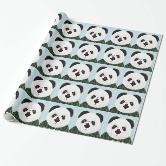 Papel De Presente Urso Panda Adorável (Desenrolado)