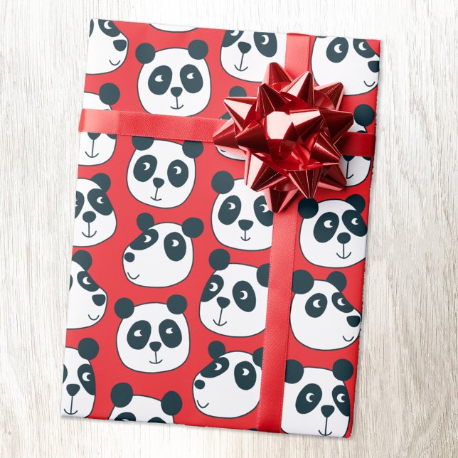 Papel De Presente Urso Panda Bonito (Cute panda bear animal wrapping paper roll)