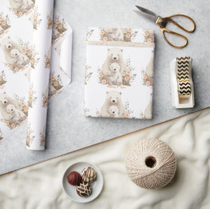 Papel De Presente Urso Polar, Feriado Recém-Nascido