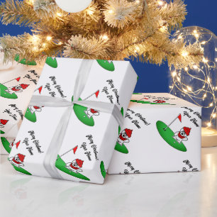 Papel De Presente Urso polar no campo de golfe fofo Natal
