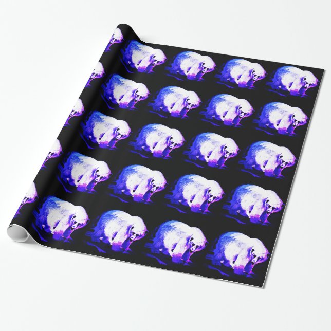 Papel De Presente Urso Polar no Gelo (Desenrolado)