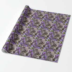 Papel De Presente Urso Purple Jacaranda Koala