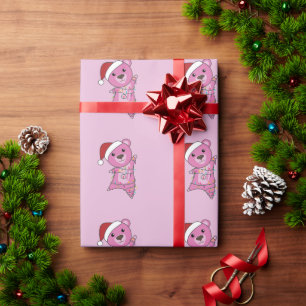 Papel De Presente Ursos Coloridos Brancos Felizes De Natal