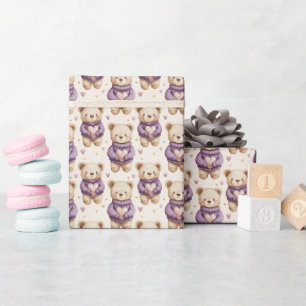 Papel De Presente Ursos de Teddy Bonitos em Suéteres Puros