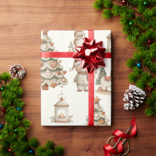 Papel De Presente Ursos e Cavalos de Natal da Floresta Caprichosa