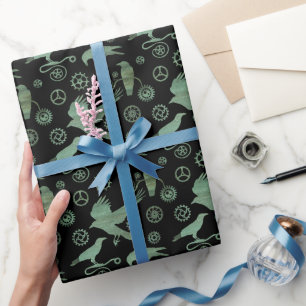 Papel De Presente Ursos e Corvos de Bronze Verdigris a vapor