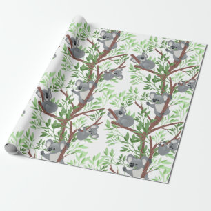 Papel De Presente Ursos Koalas Em Uma Árvore